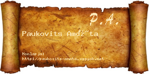 Paukovits Amáta névjegykártya